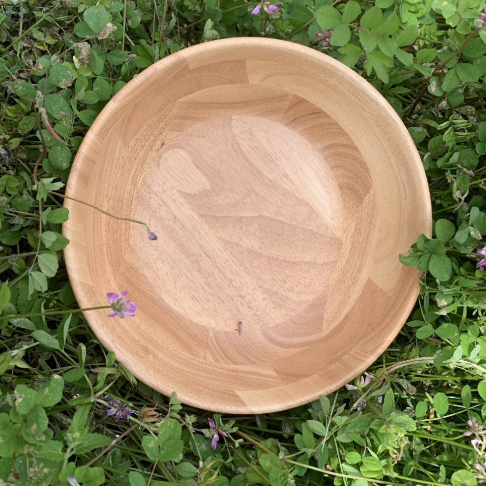 Rubber Wood Salad Fruit Food Bowl