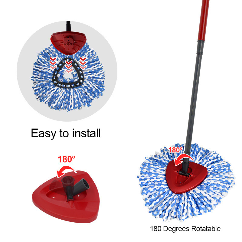 Best Seller Microfber Cleaning Spin Magic Wet Washable Flexible 2 in 1 Detachable Bucket Dry Dual-Use Extendable Rotating Mop Set