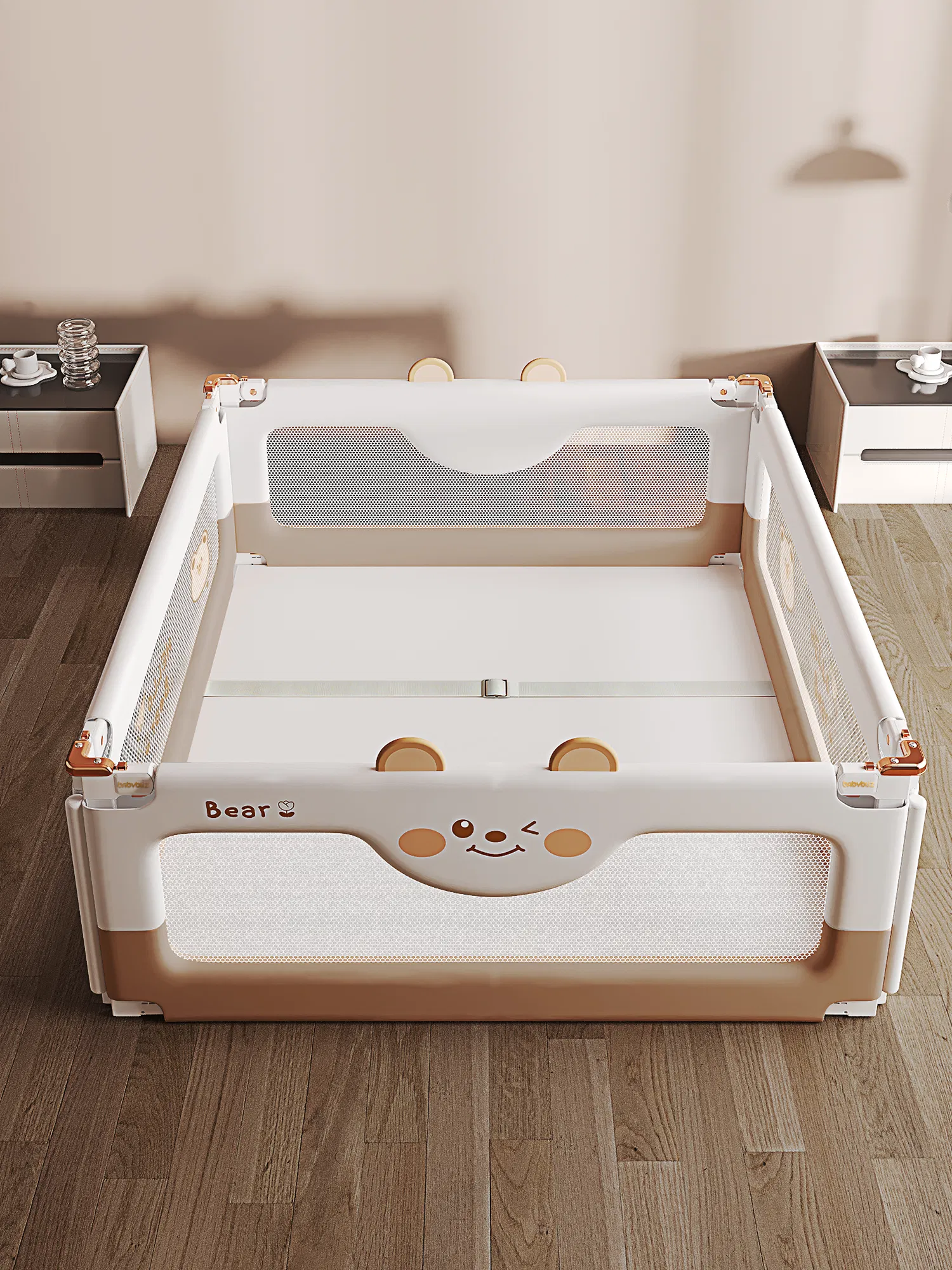 No-Dismantle Baby Safety Fence for Extra Tall Bed and Floor