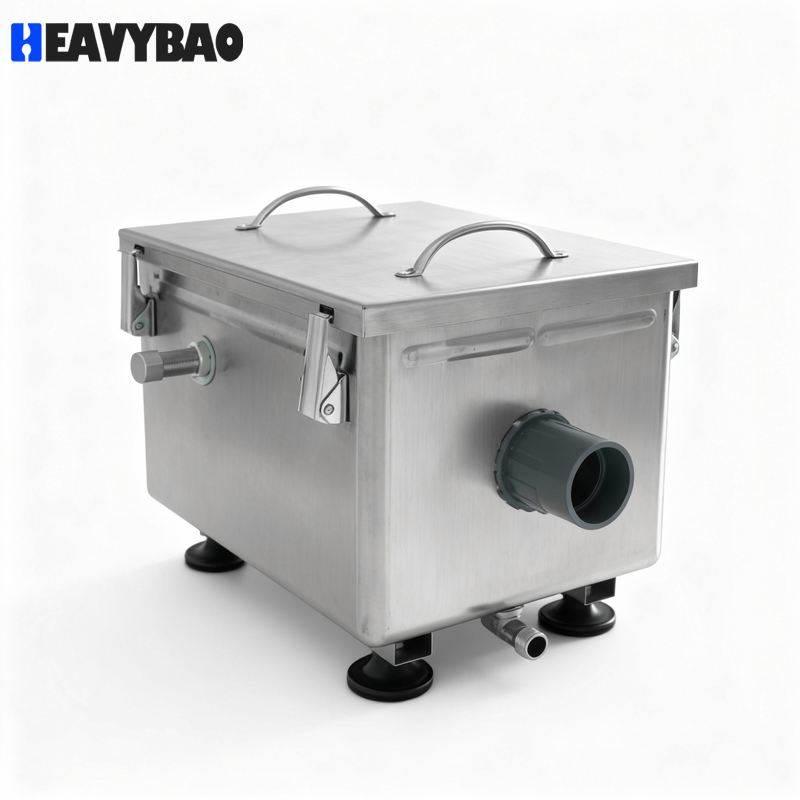 Heavybao Factory Direct Sealed Stainless Steel Kitchen Commercial Oil Water Grease Trap Separator
