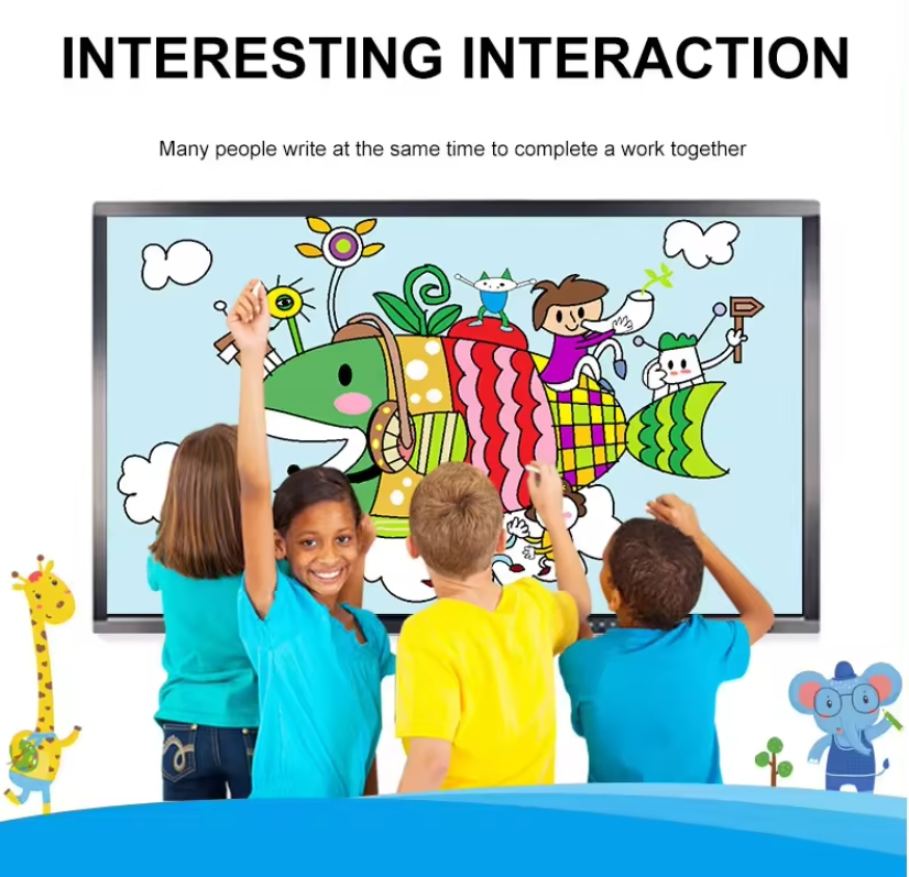 65 Inch Interactive Whiteboard Flat Panel Dual System Whiteboard Windows