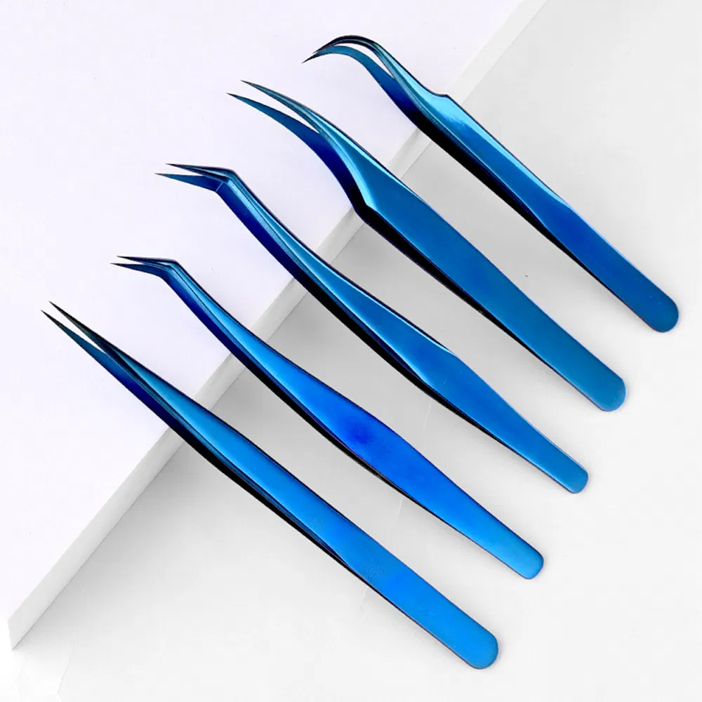 Eyebrow Medical Beauty Pointed Lash Tweezer Stainless Steel Fiber Tip Precision Eyelash Hair Tweezers