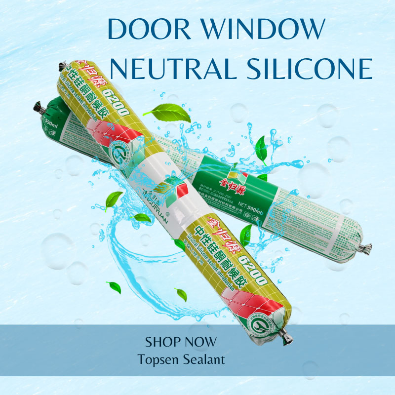 Topsen Advanced White Black Window & Door Silicone Sealant Caulk