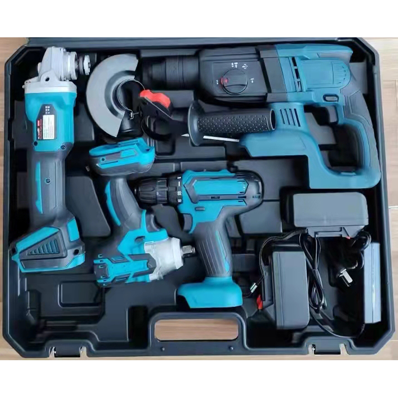 4 in 1 Cordless Lithium Battery Power Tools Set Combination Kits 21V