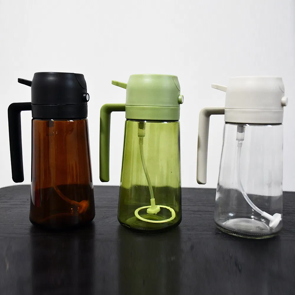 Multifunctional 2-in-1 Oil Sprayer & Dispenser 470ml Olive Oil Sprayer Glass Bottle Dispenser