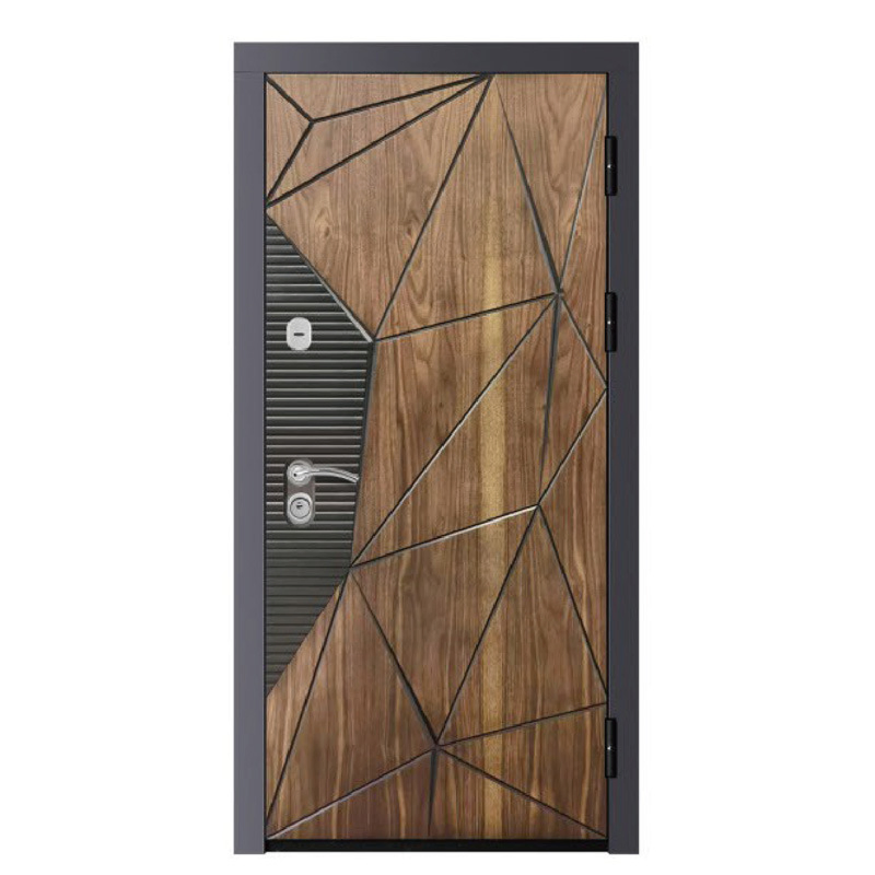Contemporary Modern Entry Living Room Exterior WPC Solid Wood Insulation Security Door Sound Insulated Front Outdoor Doors