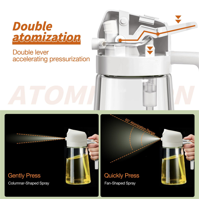 2 in 1 Cooking Olive Oil Spray Bottle Oil Dispenser and Oil Sprayer Bottle for Kitchen