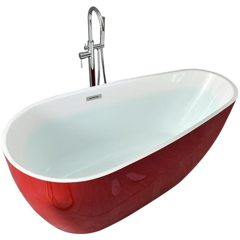 Economy Style Colorful Surface Whirlpool Acrylic Freestanding Bathtub