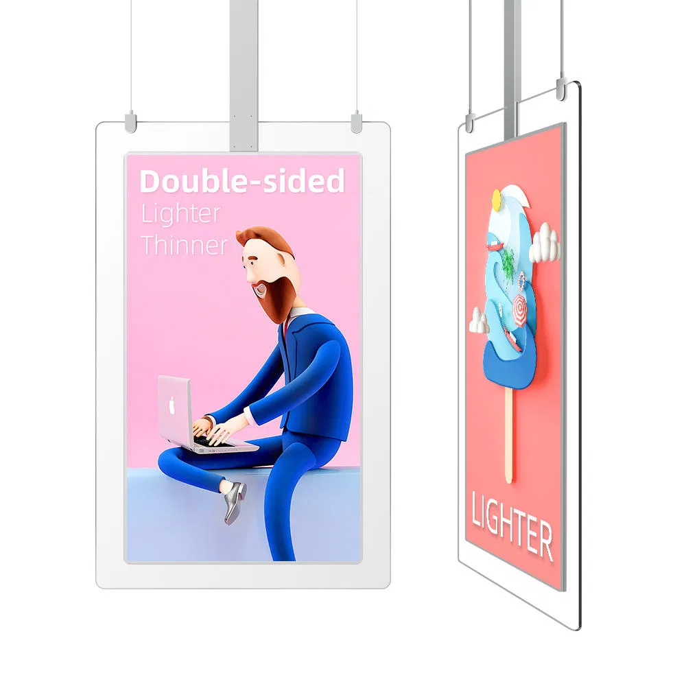 Hanging Double Sided Transparent LCD Screen Thin Digital Signage OLED Display