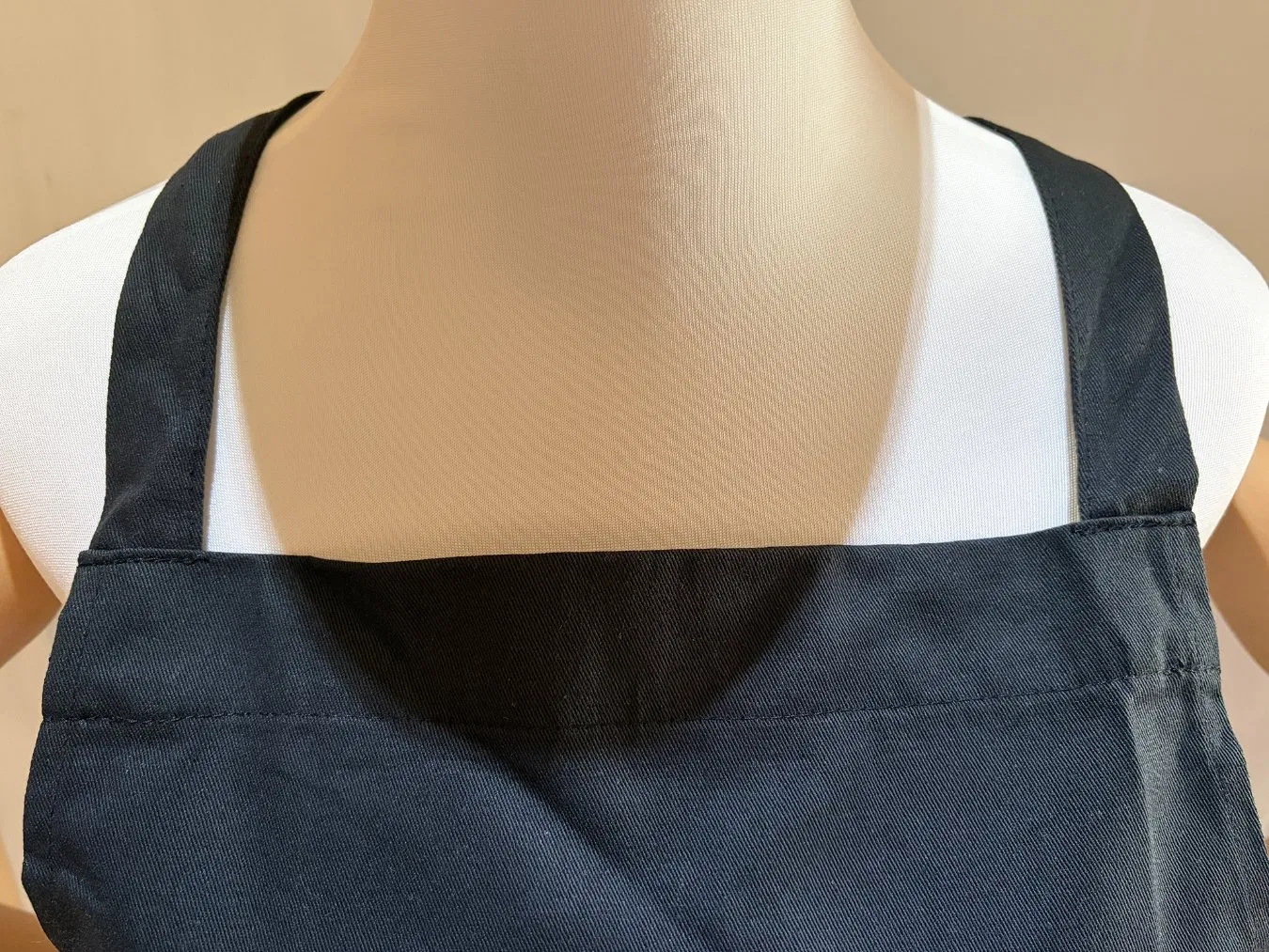 Cotton Twill Black Bib Apron with Woven Belt Customized Logo Printed for Restaurant, Kitchen or Promotion