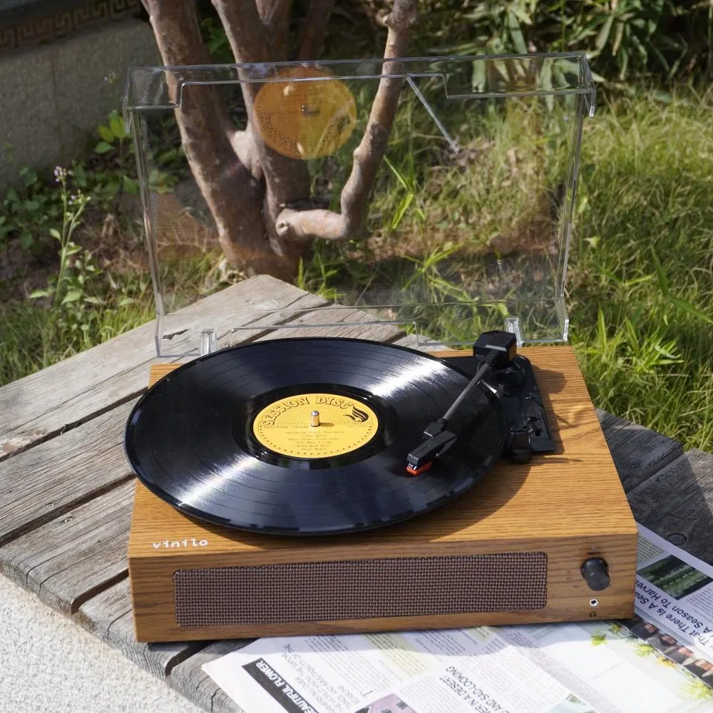 R108A Wooden Box Turntable Lp Playback HiFi Sound Effect Vinyl Record Player Phonograph