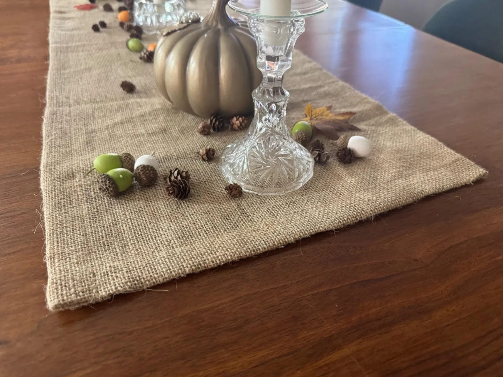 Burlap Farmhouse Table Runner 14X120 Inch, 100% Jute Soft Material, Perfect