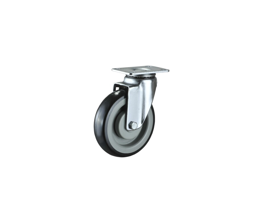 China Castor Factory 125mm Industrial Swivel Top Plate Castor Thermoplastic Rubber Wheel