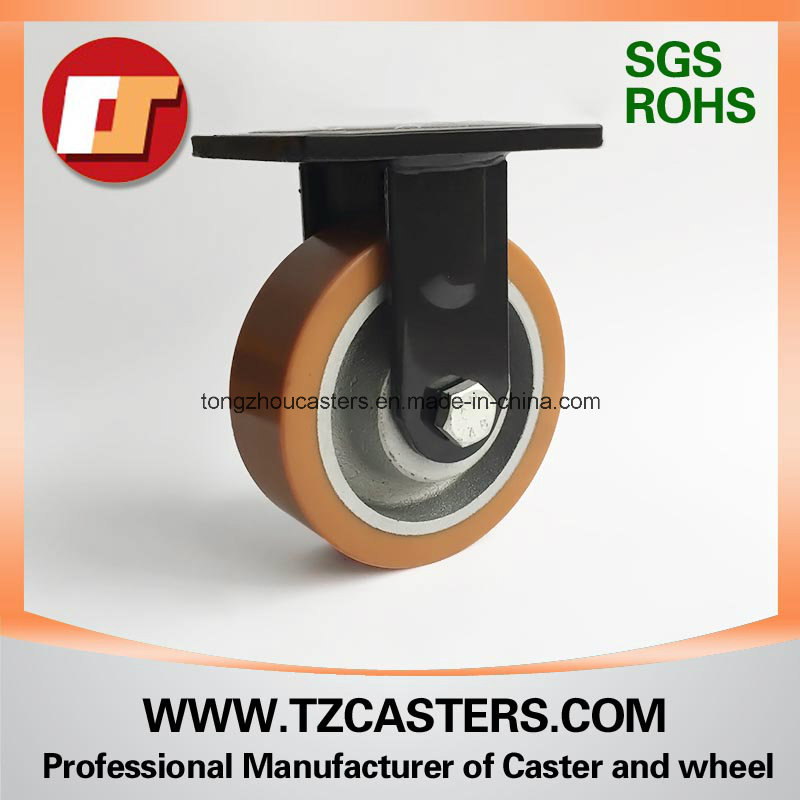 OEM China Factory Manufacturer 200*50mm Heavy Duty PU Caster Wheel with Cast Iron Center