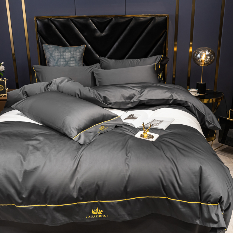 Satin Pillow Case Cotton Bedding Hotel Bedsheet Bed Cover