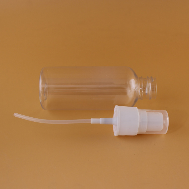 50ml Pet Clear Empty Alcohol Packaging Liquid Mist Plastic Spray Bottle