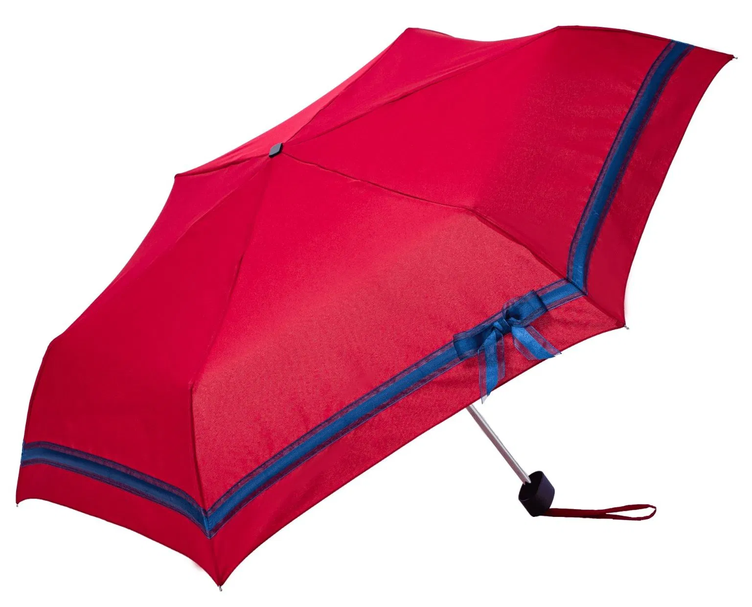 Зонт-трость с бантом, красный, 3 секции