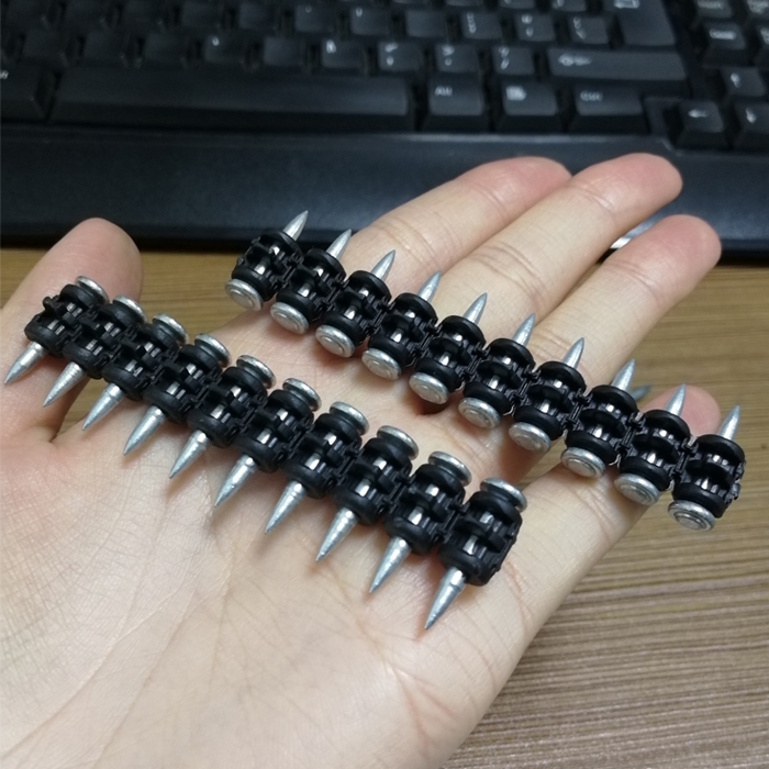 1000 Pack Black High Performance Collated Nails for Bx3 Cordless Concrete and Steel Battery Nailer Strong Drive Pins for Heavy Duty Construction Installatio