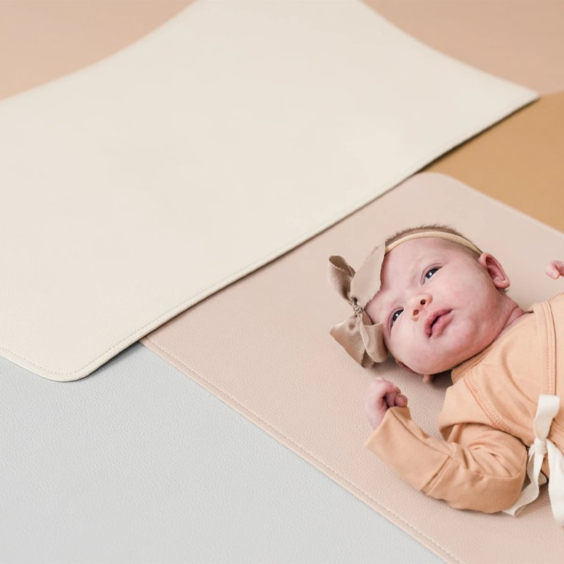Custom Baby Vegan Leather Diaper Changing Pad Waterproof Travel Changing Mat Easy to Clean PU Leather Changing Pad