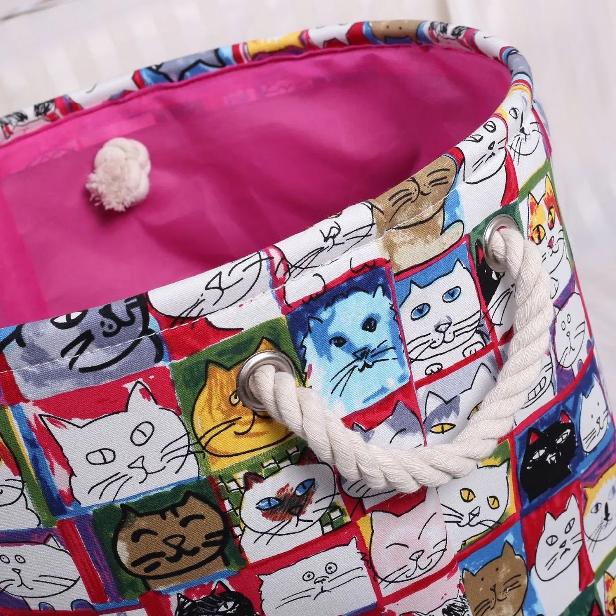 Laundry Basket Hamper with Handle Foldable for Dirty Clothes Toys