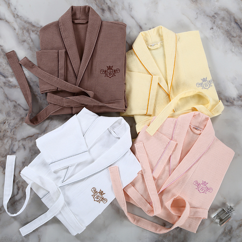 Hotel SPA Waffle Bathrobe - Sauna-Scenario Exclusive Thermal Robe, Soft & Drapable Robe
