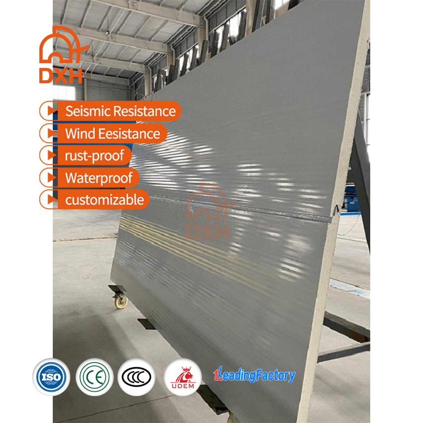 Dxh Factory Manufacture Supplier Customized PU Polyurethane Foam 50mm Insulation Board Cold Room Wall Sandwich Panels