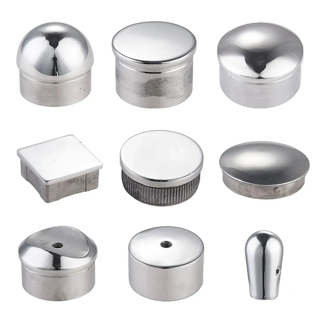 Made in China Price Custom Precision Stainless Steel Handrail End Cap Glass Railing Cover for Household Stair Parts