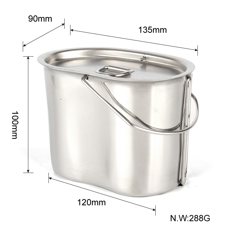 Stainless Steel Mess Tin Portable Water Cup Outdoor Lunch Box