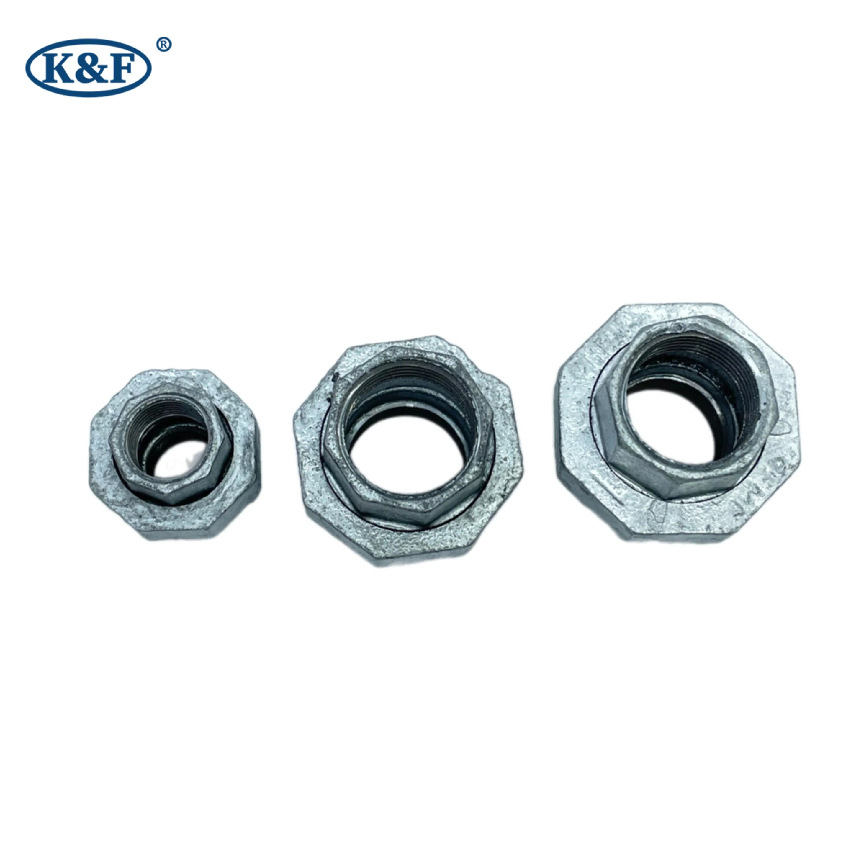 Kanaifu Water System Screw Thread Galvanized Malleable Iron Casting Iron Pipe Fitting Union with FM UL