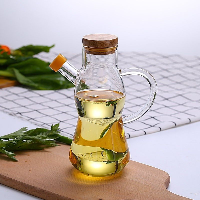 Olive Oil Dispenser Bottle Oil and Vinegar Glass Jar with Lid High Borosilicate Glass Bottle