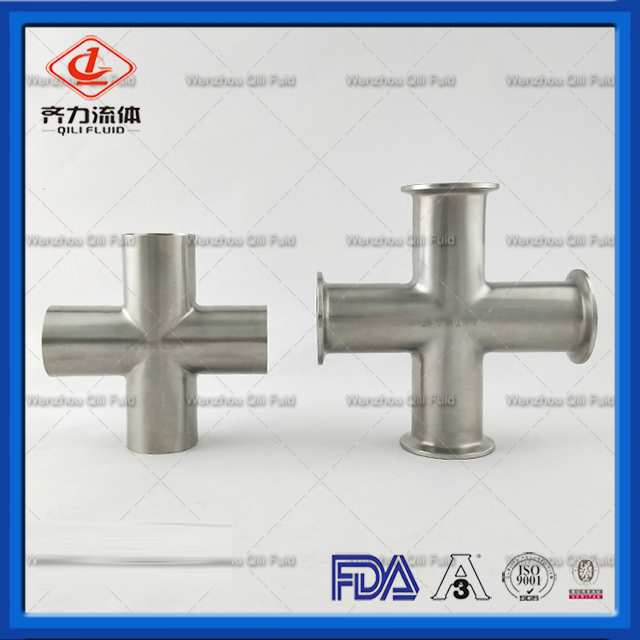 Stainless Steel Pipe Fittings Sanitary Tee Welding Cross