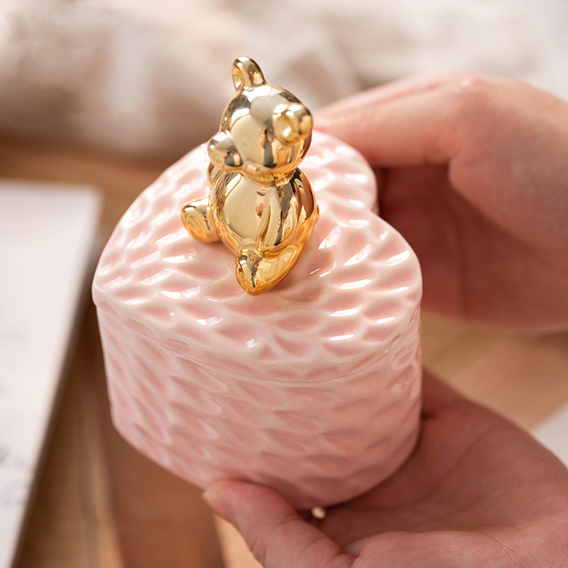 Керамическая шкатулка для украшений с крышкой