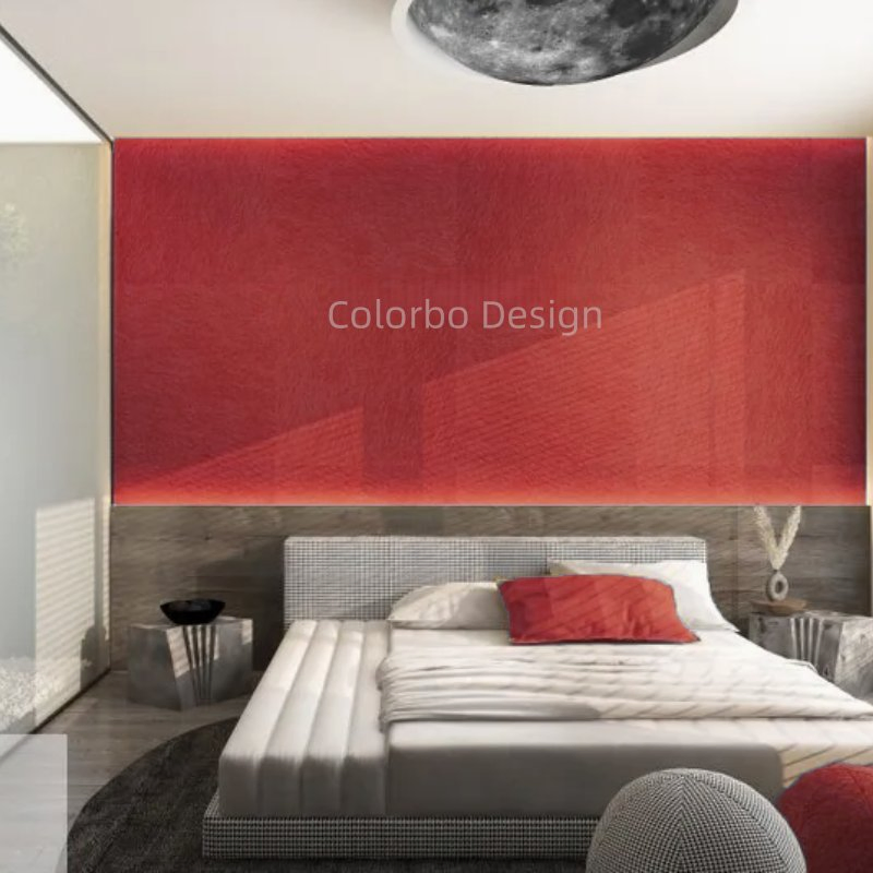 CBB24 Purplish Red Decorative Material Perforated Gypsum Board 12MM Acoustic Panel