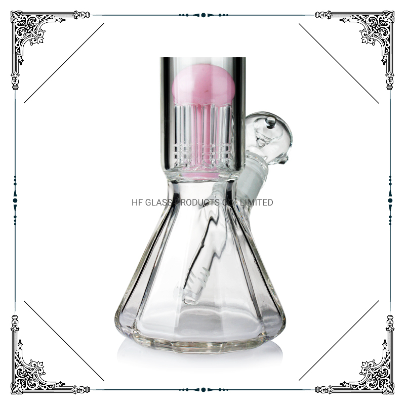 Hot Sale 12.5 Inches 8 Arms Perc Glass Pipe Diamond Base Glass Smoking Pipe Heady Hookah Wholesale Factory Glass Smoking Water Pipe