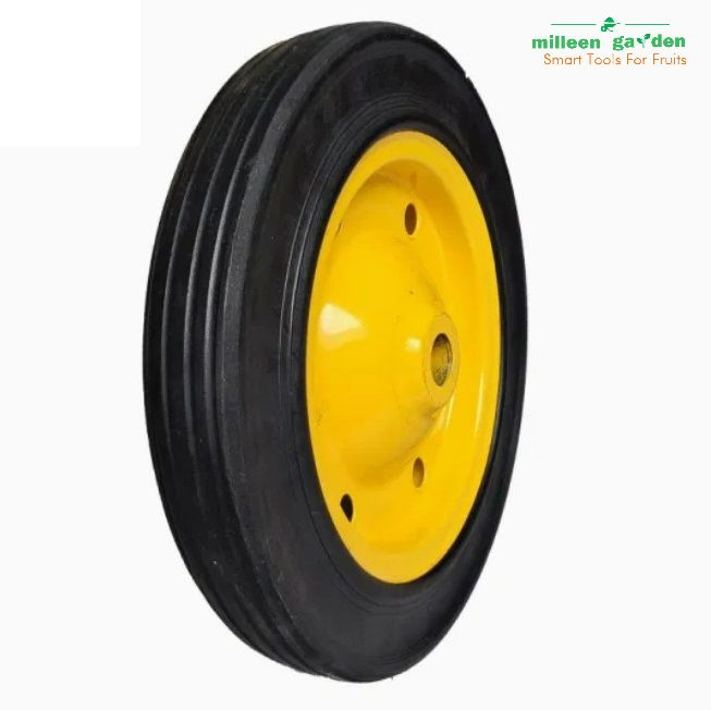 330mm Solid Rubber Wheel Wheelbarrow Tire for Dolly Cart with 3/4 Axle with New Design Rim