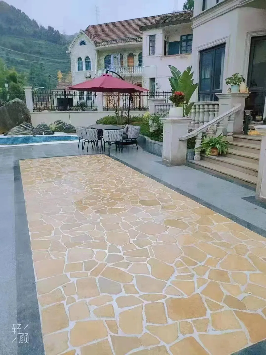 Beige Natural Slate Landscaping Flagestone Mat Crazy Pavers Stone Tile on Wholesale