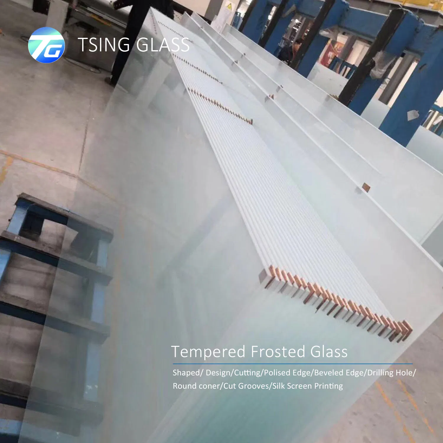Frosted/Sandblasted Tempered Glass /Acid Etched Tempered Shower Glass for Shower Room Door Curtain Wall