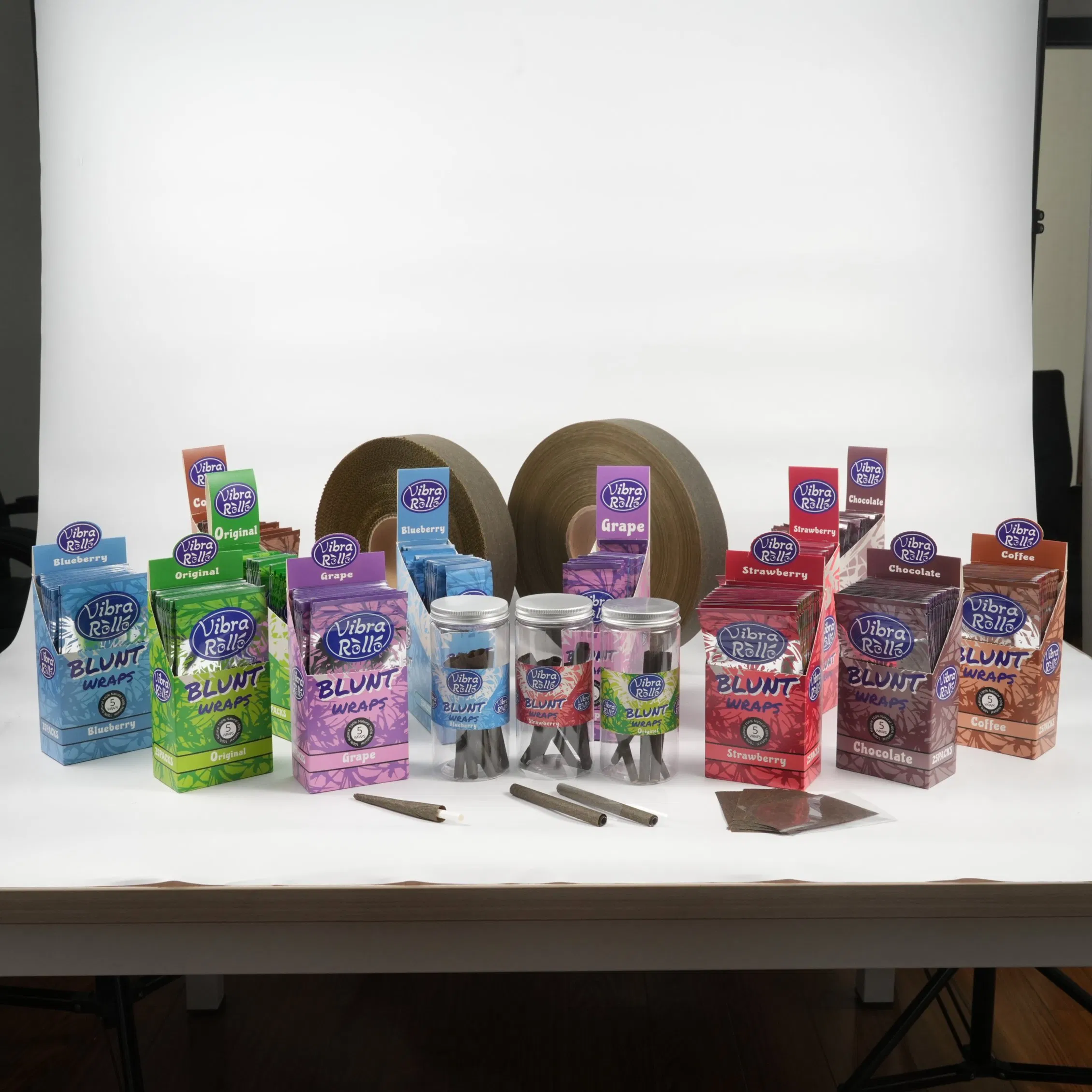 5. Colorful 125GSM Blunt Wraps Bobbins Leaf Roll Cones Kit