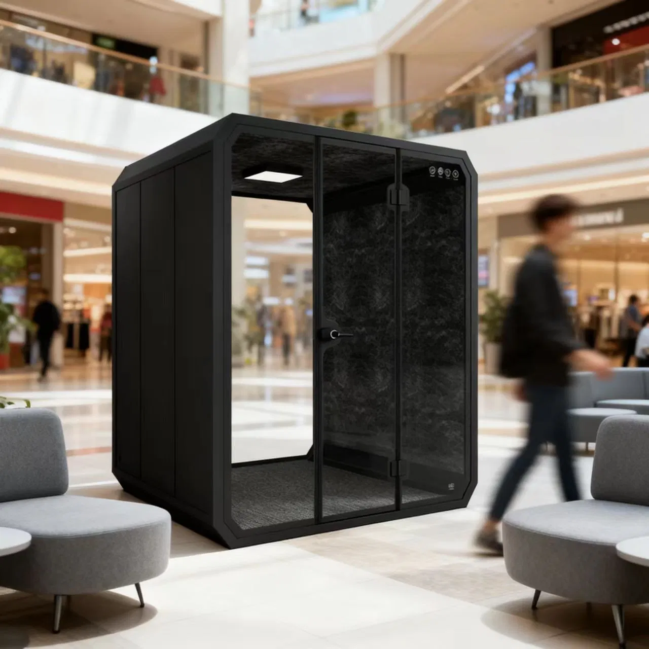 Office Workstation High Back Acoustic Private Public Waiting Area Office Pod