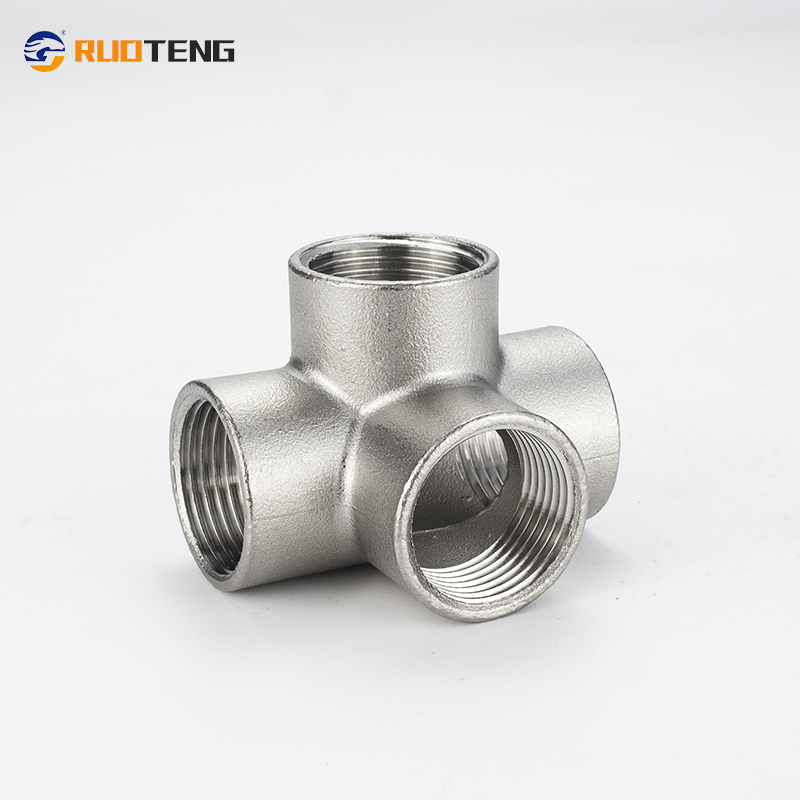 [Ruoteng] Stainless Steel 3D Equal Cross Stainless Steel Pipe Fitting Stainless Steel Threaded Cross