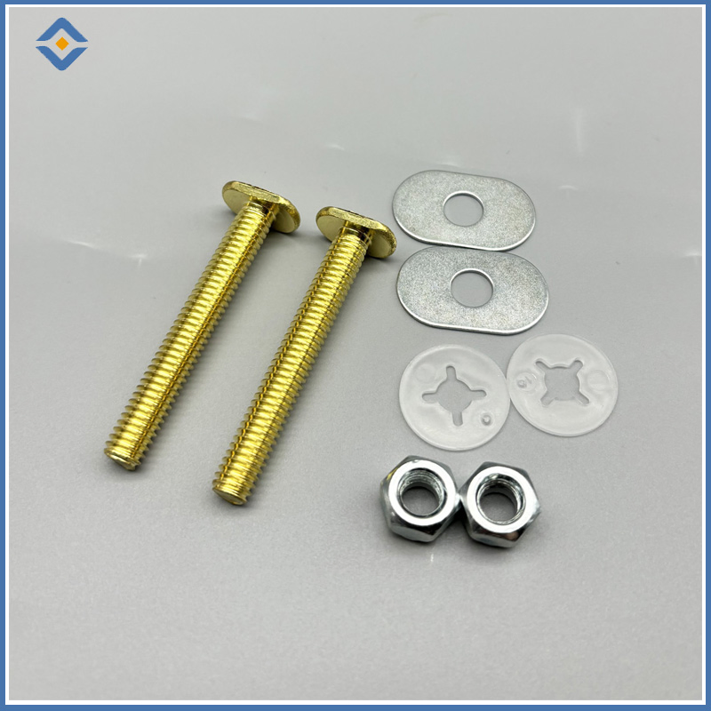 Brass Closet Bolts with Nuts and Washers Toilet Bolt Set 5/16 Inch Toilet Repair Fitting Bolt