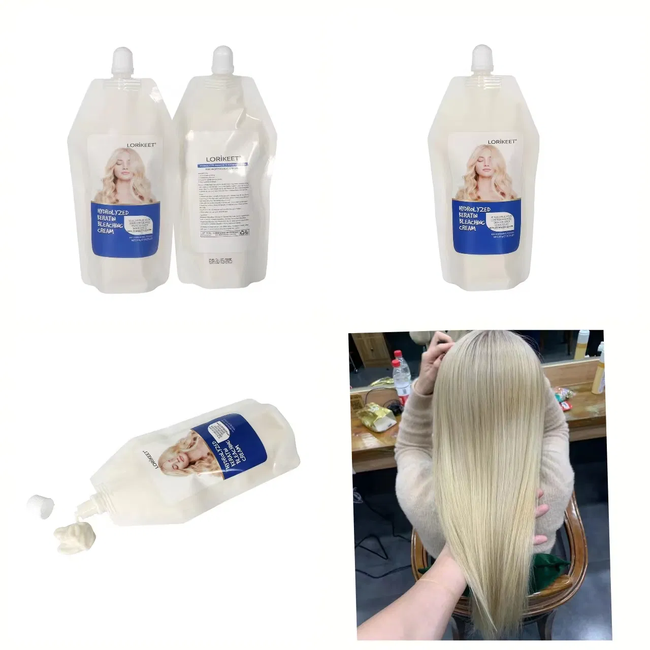 Lift up to 9-11 Levels Hair Bleaching Cream for Lighten Hair Blonde White Hair 500g
