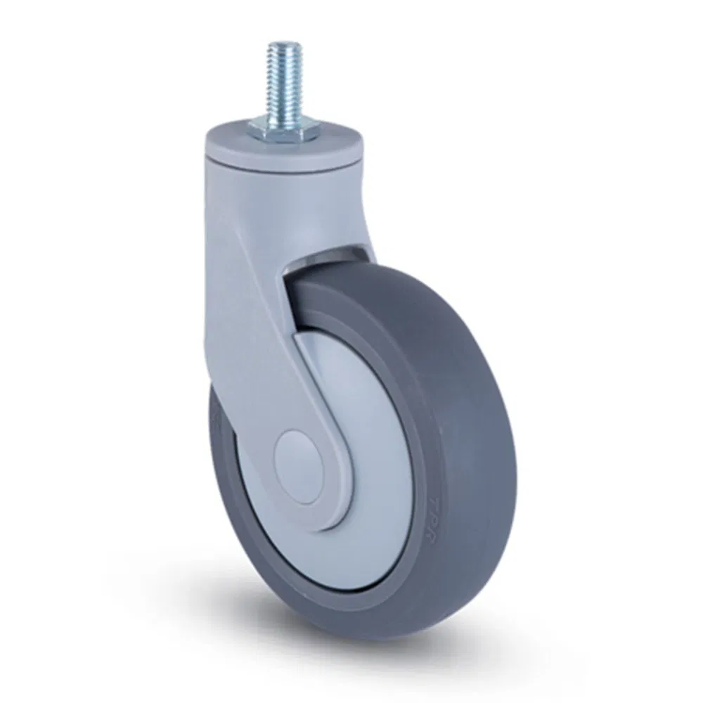 Smooth Rolling Swivel Threaded Stem Medical Caster