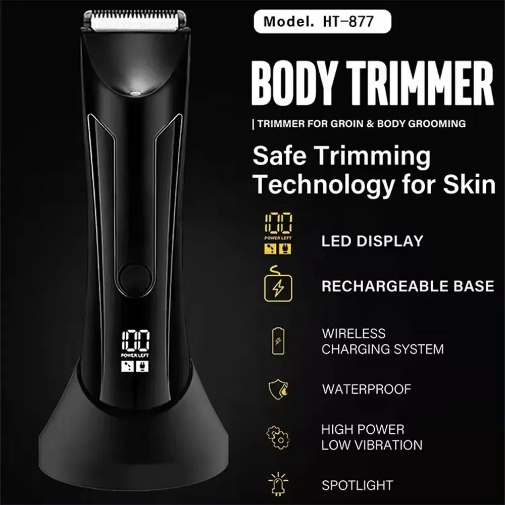 Electric Rechargeable Washable Groin and Body Trimmer Hair Clipper