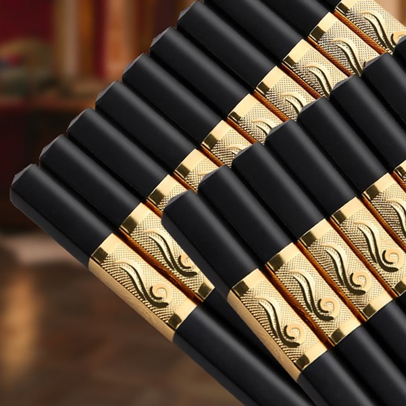 Black Gold Plated Alloy Fiberglass PPS Chopsticks