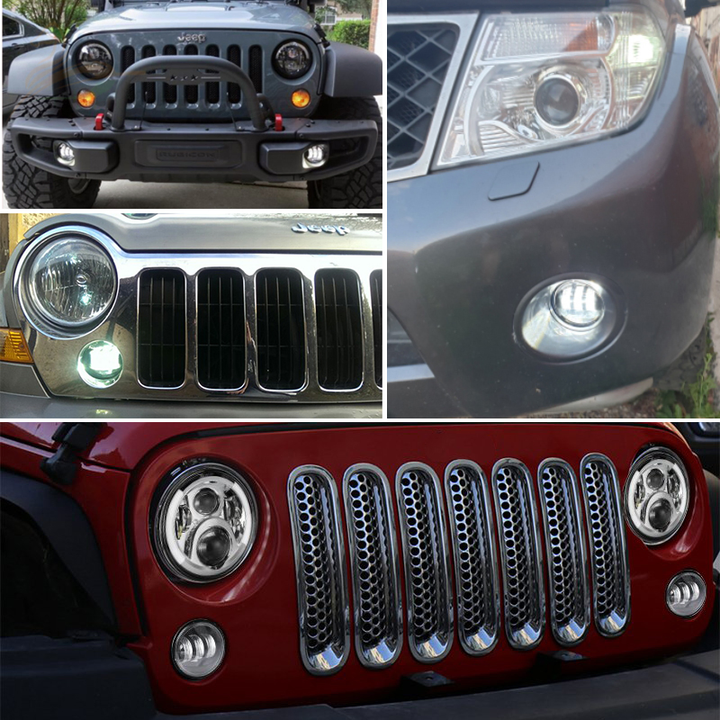 Круглые светодиодные противотуманные фары Jeep Wrangler 3.5 дюйма