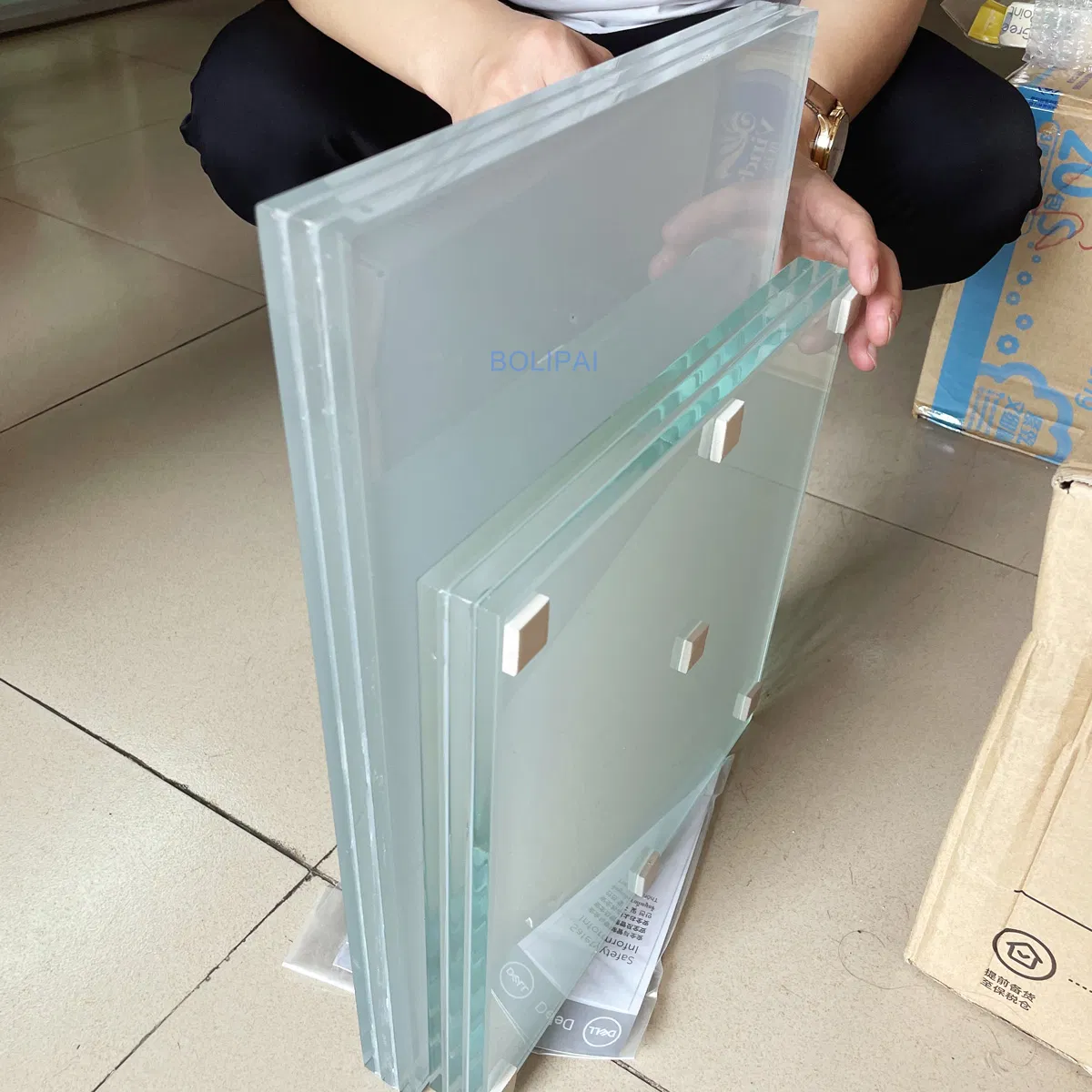 Tempered Glass Waterproof Shower Partition Gradient Frosted Glass Sheet