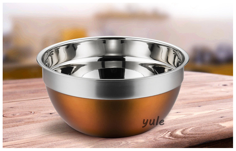 Amazon Hot Sales Colorful Stainless Steel Mixing Bowl with Lids Ss201/304 Stainless Steel Salad Bowl