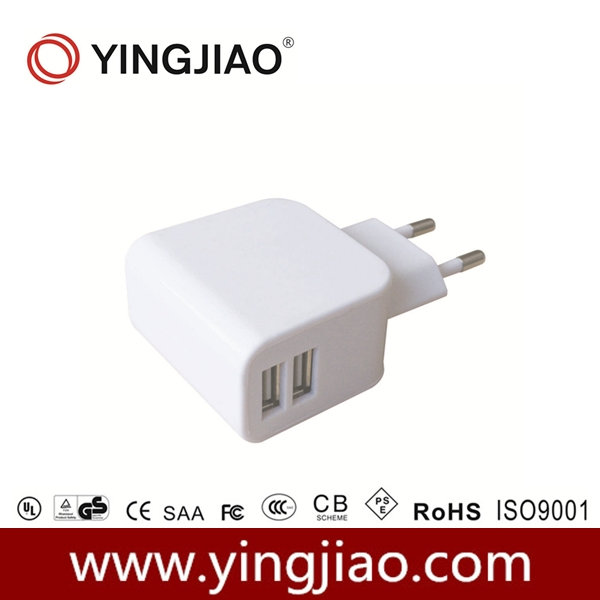 5V 3.1A 16W DC Double USB Power Adapter