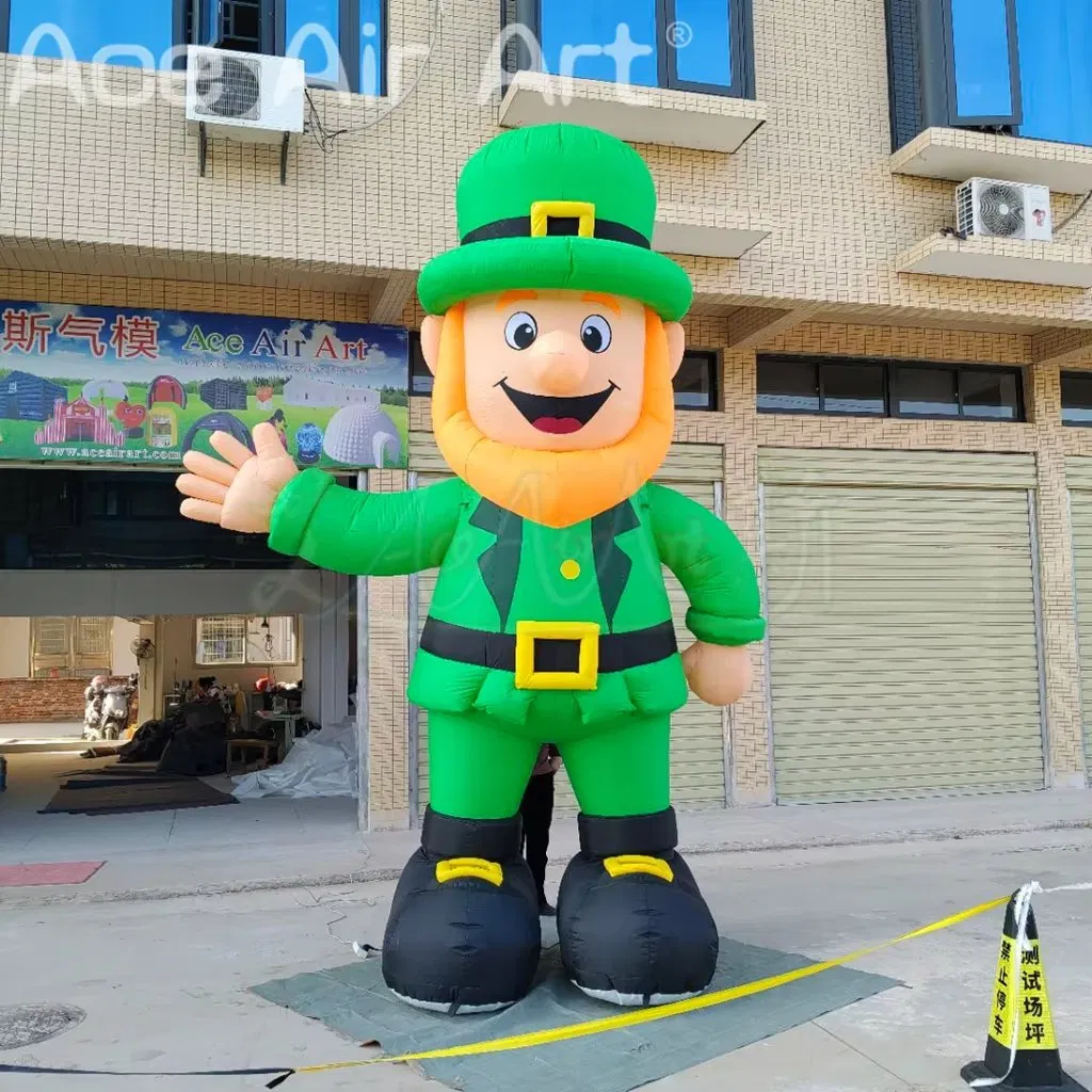 Custom 4mh Ireland Inflatable St Patrick's Cartoon Character for Holiday Outdoor Decoration